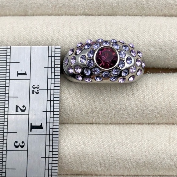 Chunky Dome Crystal Scatter Cocktail Ring - Picture 10 of 12